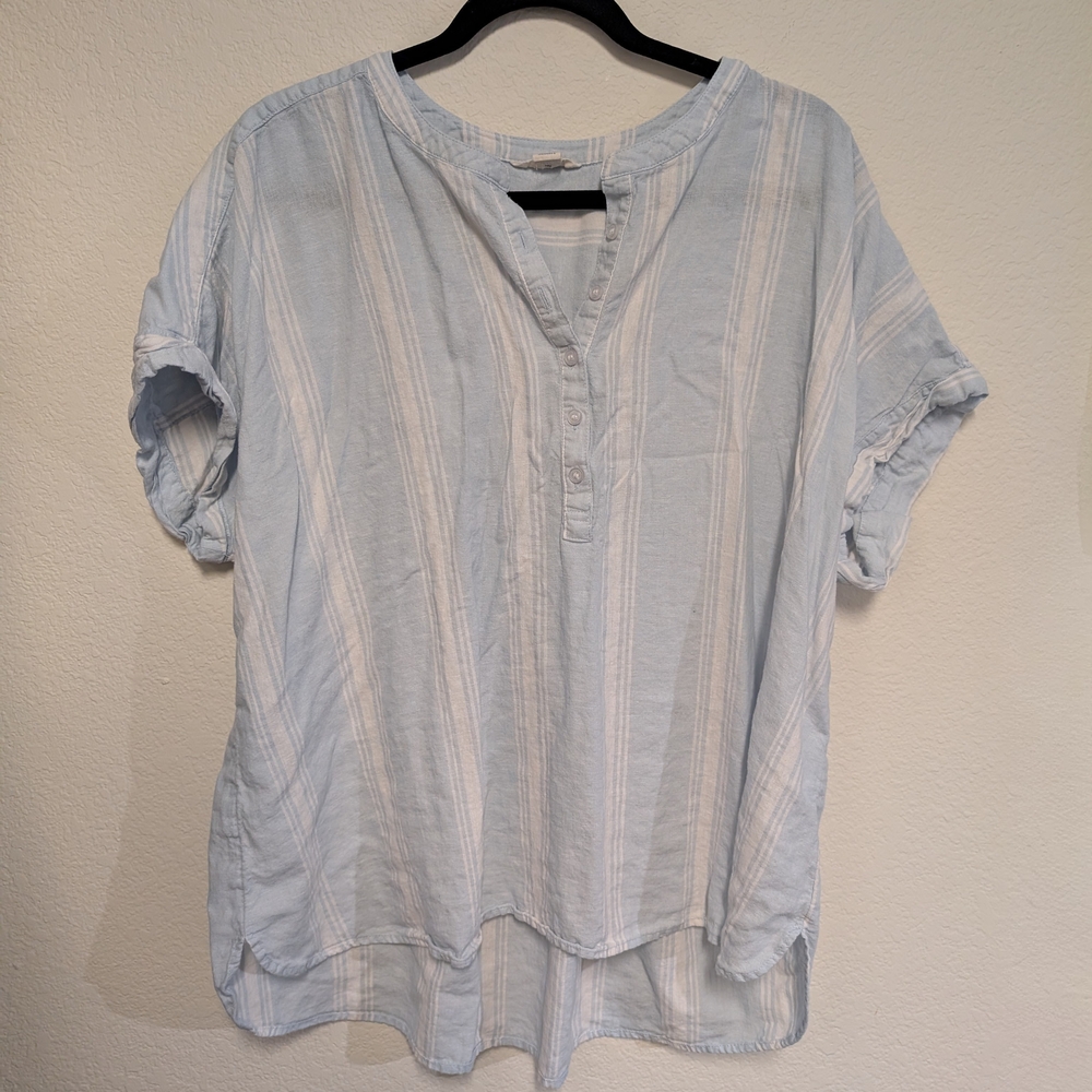 Caslon Light Blue Striped Button Down Shirt